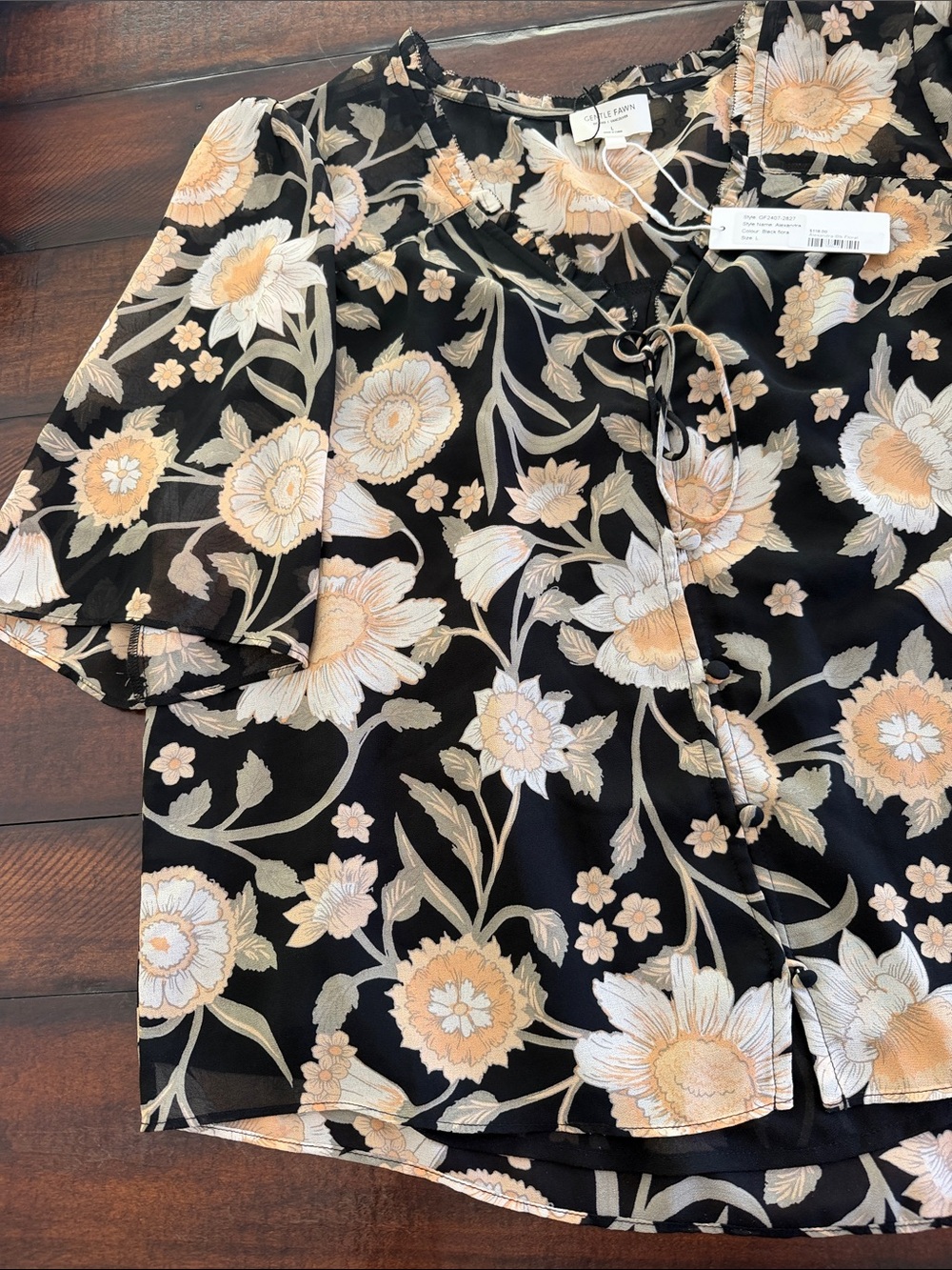 Blouse - Floral Peasant Top
